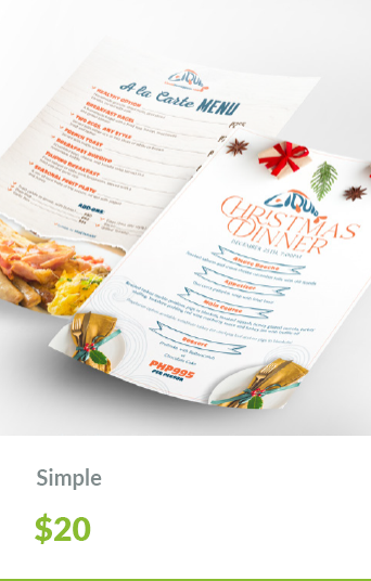 Print Designs MenuPage Simple