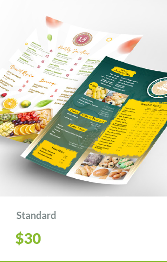 Print Designs MenuPage Standard